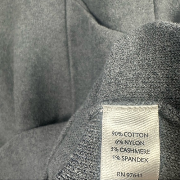 J. Jill Pure Jill Gray Cashmere Cotton Blend Stretch Long Sleeve Sweater Dress L - Picture 4 of 5